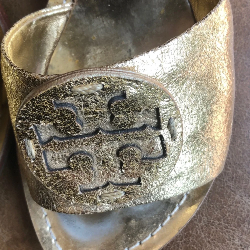 Tory Burch Metallic Gold Sandals